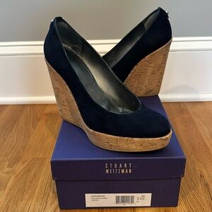 SW Corkswoon Suede Platform Pumps Sz 8 1/2